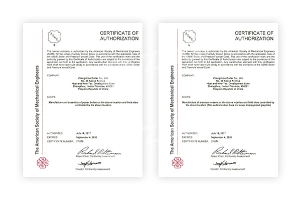 Certifications ASME